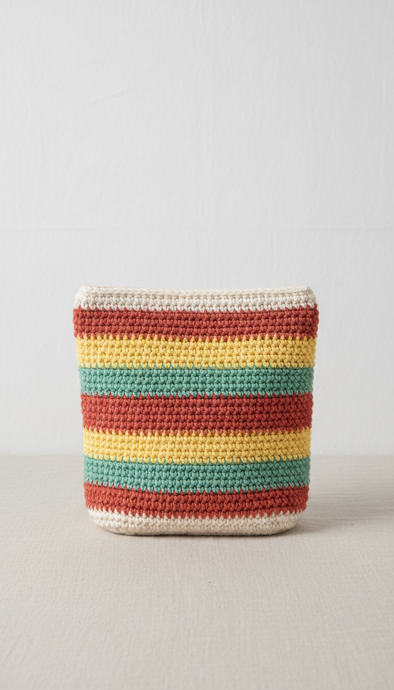 Sac bandoulière rayé menthe au crochet