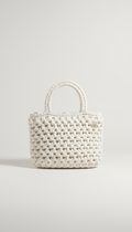 Sac épaule crochet coton blanc