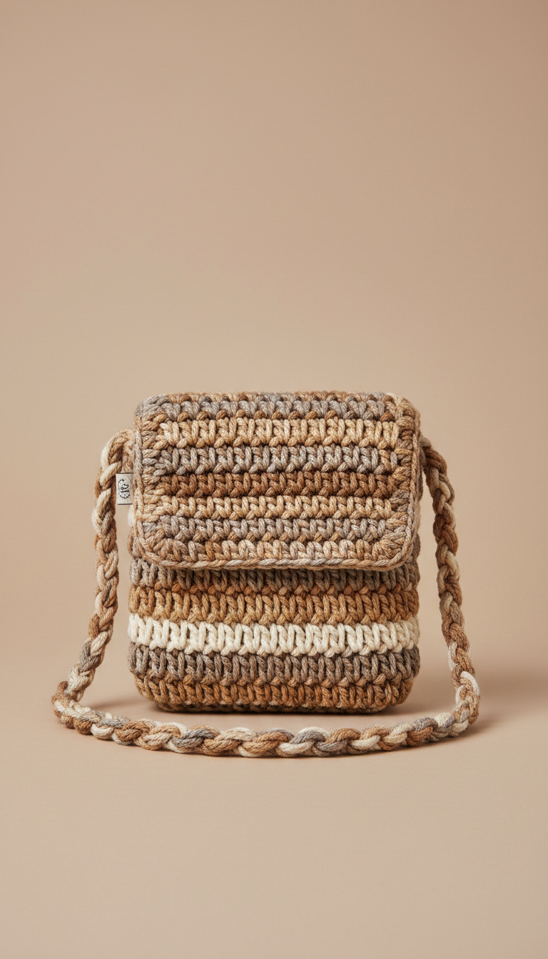 Mini sac bandoulière sable terreux